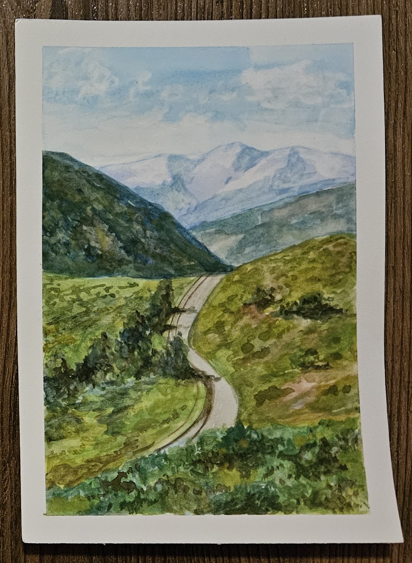 CaminoFrances, A5, Gouache auf Aquarellpapier